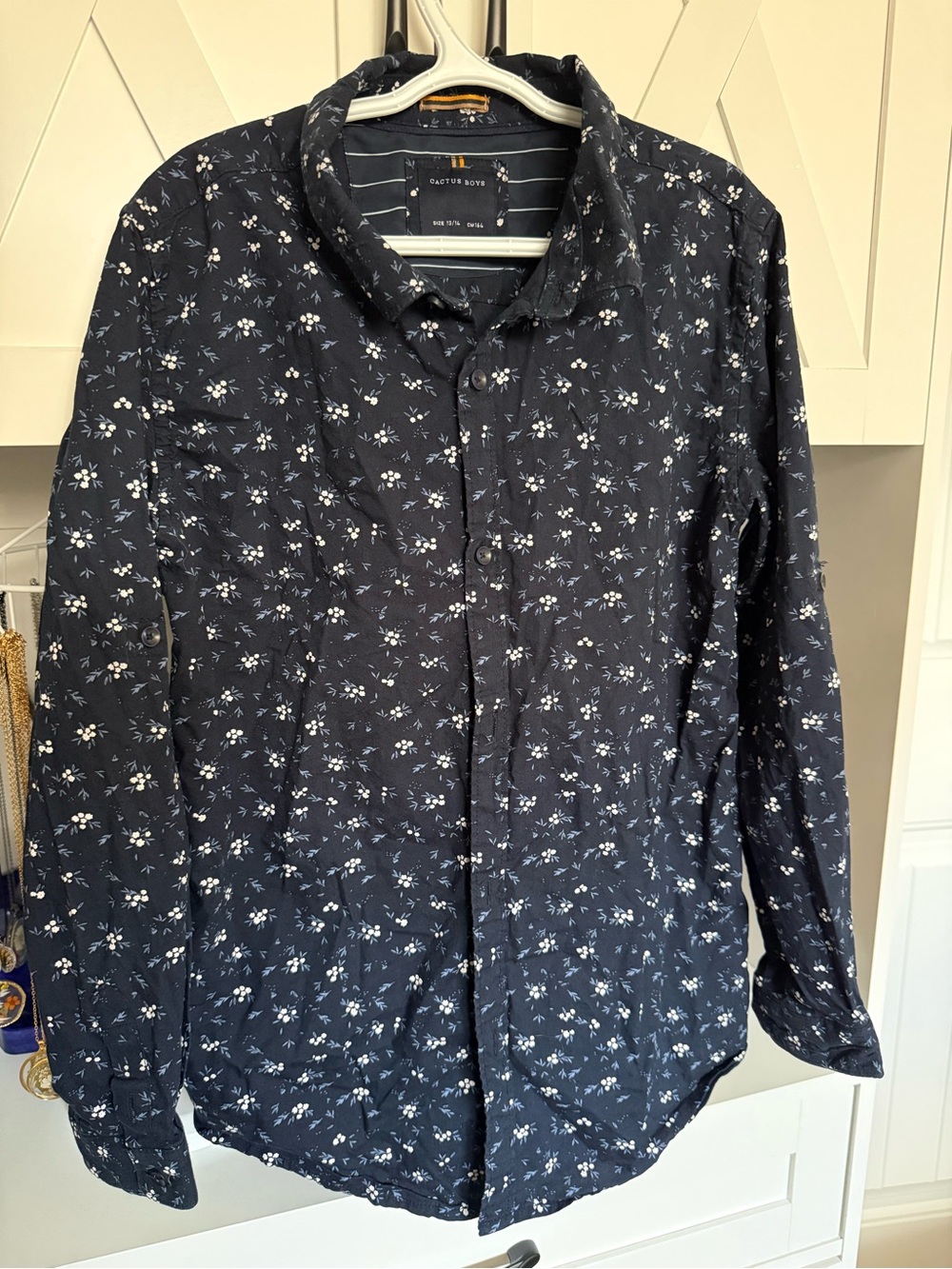 Cactus Navy Floral Button-Front Shirt